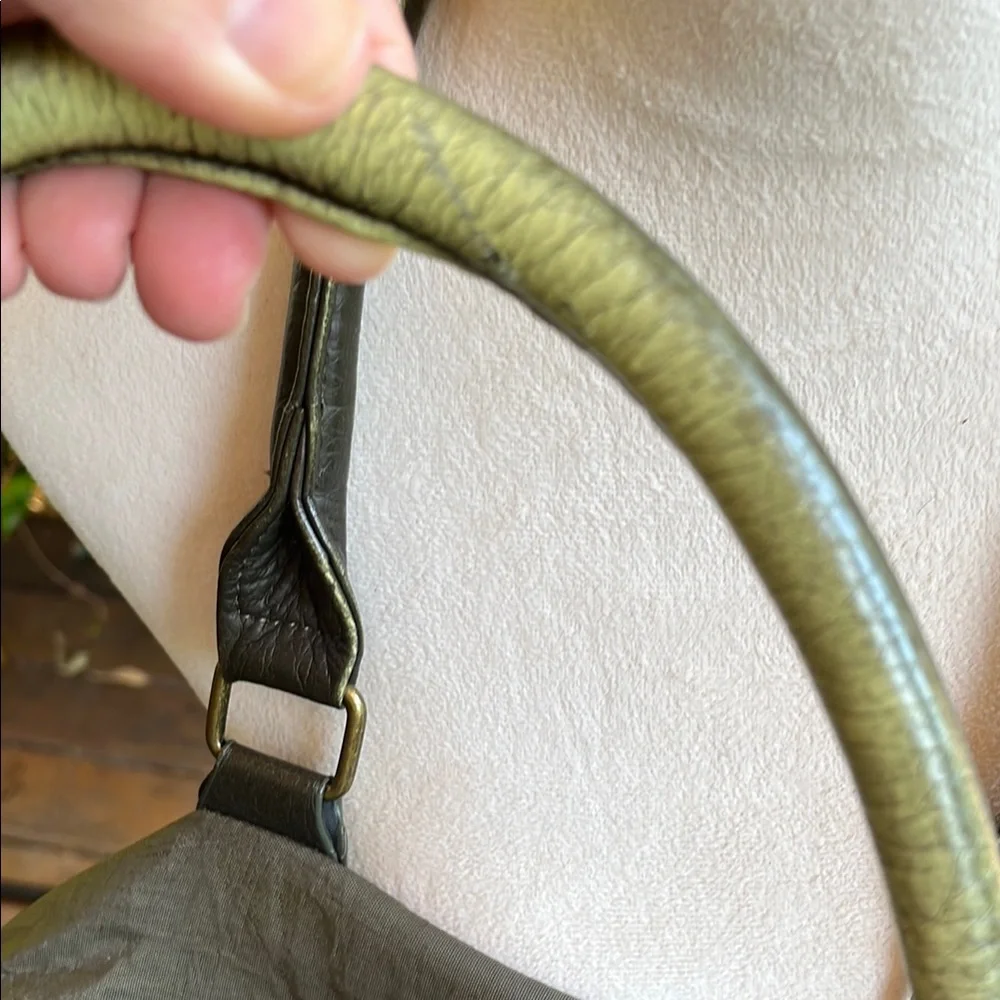 PISTIL Olive Green Shoulder Bag with Leather Handles - Picture 15 of 17